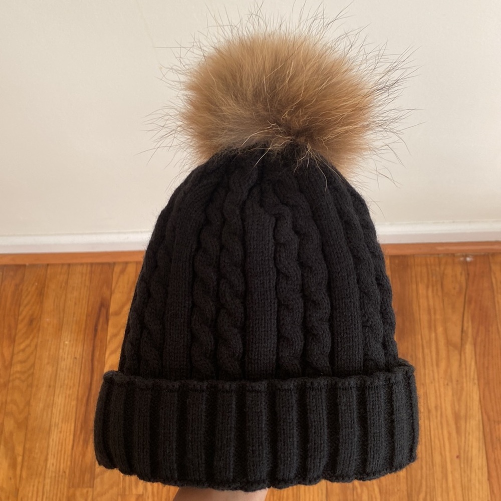 Macy’s Black Knit Beanie Hat